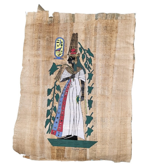 *Free Shipping* Egyptian Papyrus Hand Painted Museum Print Nefertiti 7×10 - Picture 1 of 9